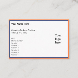 選択されたマンゴーと深いブルーオンラインビズロゴ 名刺