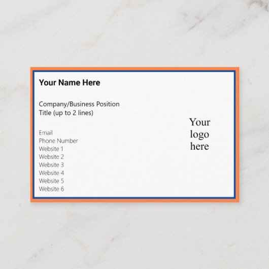 選択されたマンゴーと深いブルーオンラインビズロゴ 名刺 (正面)
