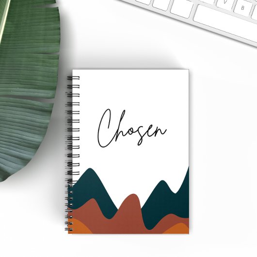 選択された燃えたオレンジの山のキリスト教の信仰 ノートブック