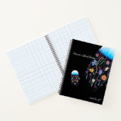 選択して開花勇気付けられるフローラクラゲ ノートブック (内部)