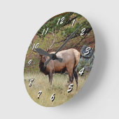 選択する12個の数 – ワイルドエルク時計 ラウンド壁時計 (傾斜)