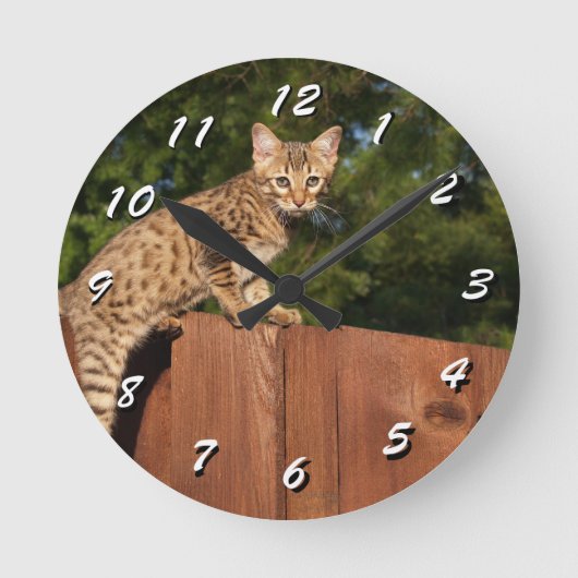 選択する12個の数 – -Cat Clock ラウンド壁時計 (正面)