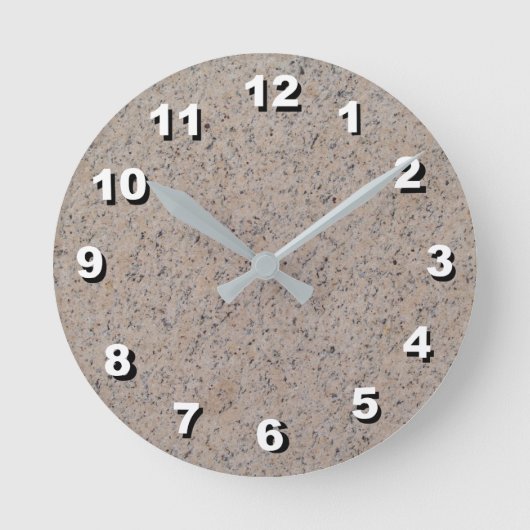 選択する12個の数 – Tan-Gray Marble Clock ラウンド壁時計 (正面)