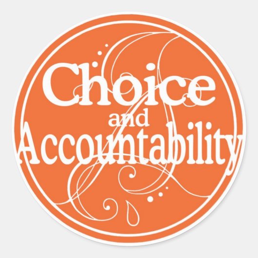 選択とアカウンタビリティ・ステッカー ラウンドシール (正面)