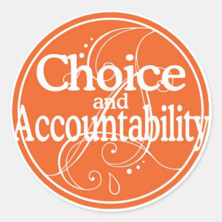 選択とアカウンタビリティ・ステッカー ラウンドシール