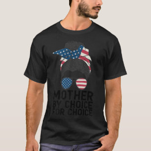 選択のためのホワイトマザー選択Messy Bun USA Fl Tシャツ