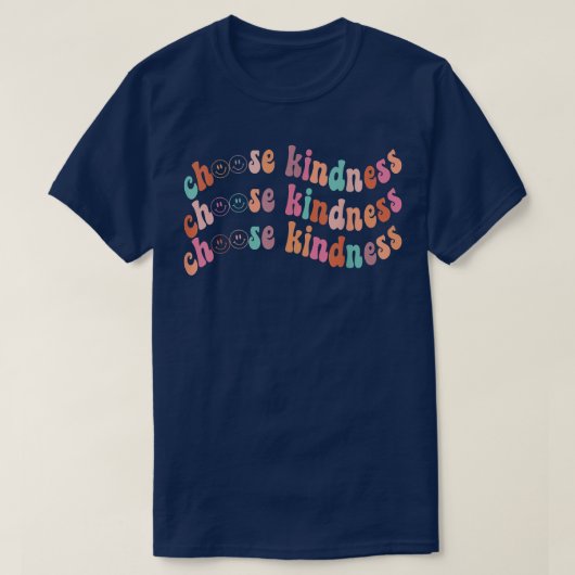 選択の優しさ幸せな顔スマイルは親切な人間 Tシャツ (デザイン正面)