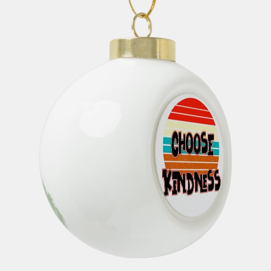 選択の優しさ – サンセットレッドブルーのオレンジ色 セラミックボールオーナメント (左)
