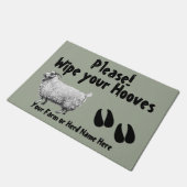 選択カラーアンゴラヤギあなたの蹄を拭く ドアマット (アングル)