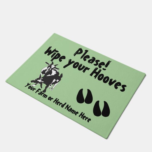 選択カラーピグミーヤギあなたの蹄を拭く ドアマット (アングル)