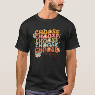 選択ハッピーデイジー花レトロGroovy平和サイン Tシャツ