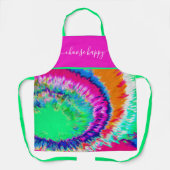 選択ハッピー絞り染めオールオーバープリントエプロン エプロン (正面)