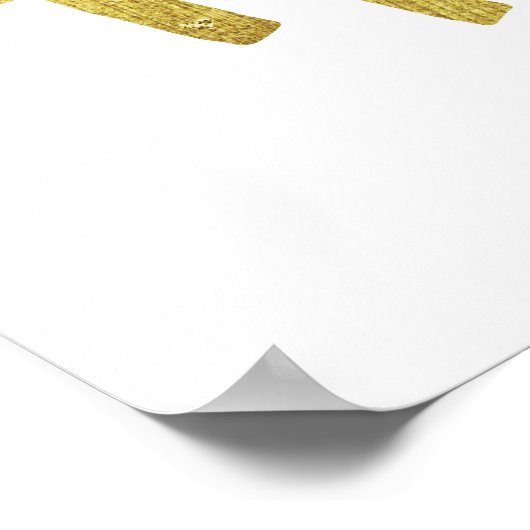 選択ハピネス引用文フェイクゴールドフォイルスパークリー ポスター (角)