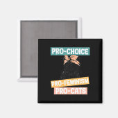 選択フェミニズム猫ママ生殖権プロAb マグネット (正面/裏面)