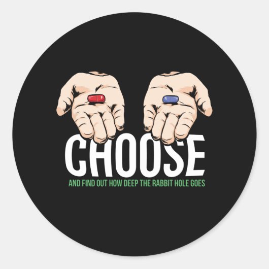 選択レッドピル – 赤い枕 – ギフト ラウンドシール (正面)