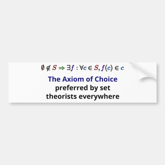 選択公理 バンパーステッカー (正面)