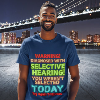 選択的おもしろい聴覚ことわざ引用文Mensグラフィック Tシャツ