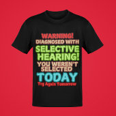 選択的おもしろい聴覚ことわざ引用文Mensグラフィック Tシャツ