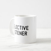 選択的な傾聴者 コーヒーマグカップ (正面左)