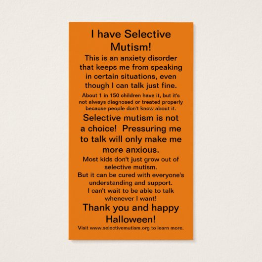 選択的な無言のトリックオアトリート (裏面)