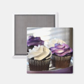 選択的に焦点を当てたカップケーキのクローズアップ マグネット (正面/裏面)