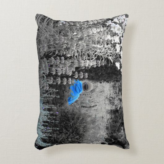 選択的に青いガーデンビジターアクセント枕 アクセントクッション (正面(垂直))