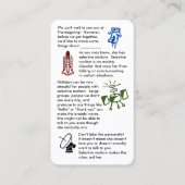 選択的ムティズムが女の子の名刺を集める 名刺 (正面)