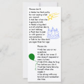 選択的無主義誕生日ボーイフラットカード (裏面)