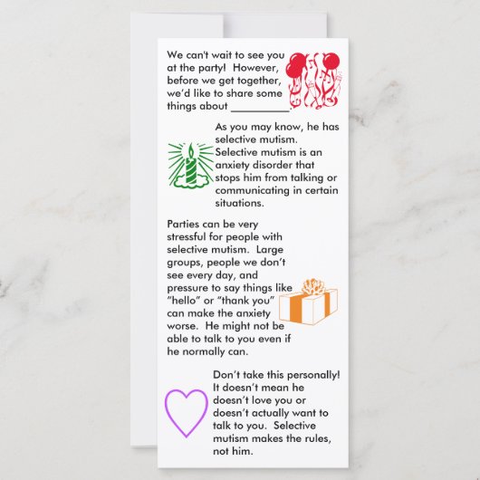 選択的無主義誕生日ボーイフラットカード (正面)