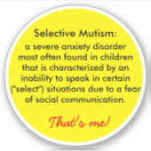選択的無閉症の定義 シール (正面)