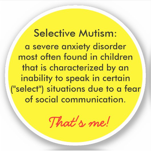 選択的無閉症の定義 シール (正面)