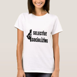 選択的社交をするネコ - 皮肉屋の内向的ハumor tシャツ