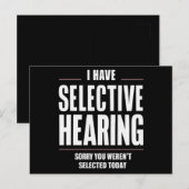 選択的聴力 すまない 面白い名言 ユーモア ポストカード (正面/裏面)