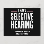 選択的聴力 すまない 面白い名言 ユーモア ポストカード (正面)