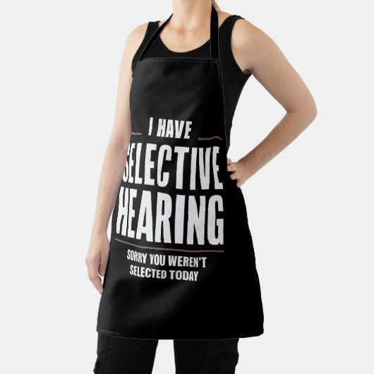 選択的聴覚の申し訳おもしろいことわざユーモアのある エプロン (インサイチュ)
