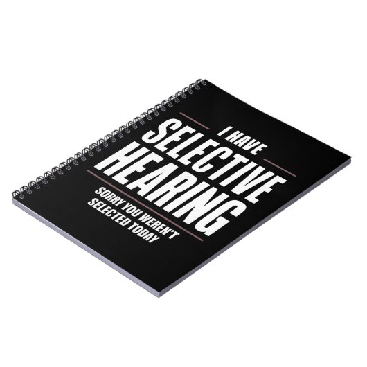 選択的聴覚の申し訳おもしろいことわざユーモアのある ノートブック (左側)