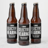 選択的聴覚の申し訳おもしろいことわざユーモアのある ビールラベル (ボトル)