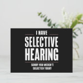選択的聴覚の申し訳おもしろいことわざユーモアのある 招待状 (スタンド正面)