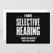 選択的聴覚の申し訳おもしろいことわざユーモアのある 招待状 (正面/裏面)
