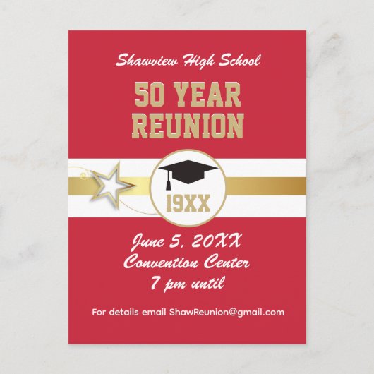 選択素晴らし!任意の年次クラス懇親会はがき ポストカード (正面)