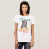 選択自由 支持 フェミニズム 猫好き Tシャツ (正面フル)