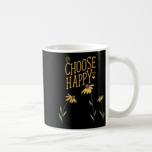 選択Happy Black Eed Susan Yellow花 コーヒーマグカップ (右)