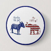 選挙おもしろいテーマ民主党支持バイデン氏2024 缶バッジ (正面)