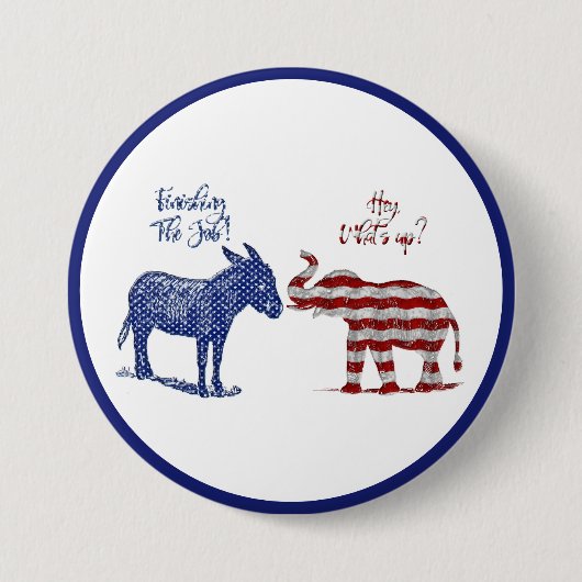 選挙おもしろいテーマ民主党支持バイデン氏2024 缶バッジ (正面)