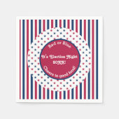 選挙おもしろい夜パーティー2024赤白青 スタンダードカクテルナプキン (正面)