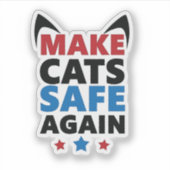 選挙で再び猫を安全にする シール (正面)