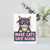 選挙で再び猫を安全にする ポストカード (スタンド正面)