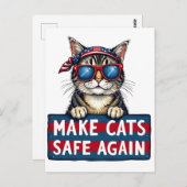 選挙で再び猫を安全にする ポストカード (正面/裏面)