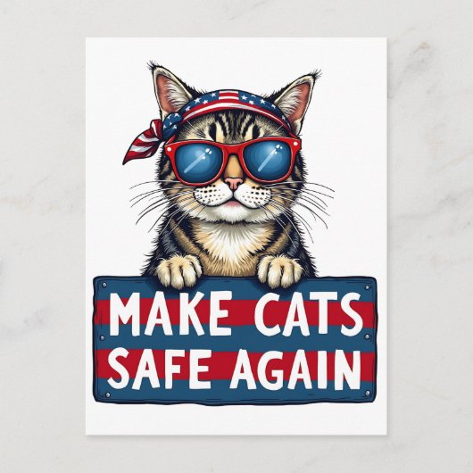 選挙で再び猫を安全にする ポストカード (正面)