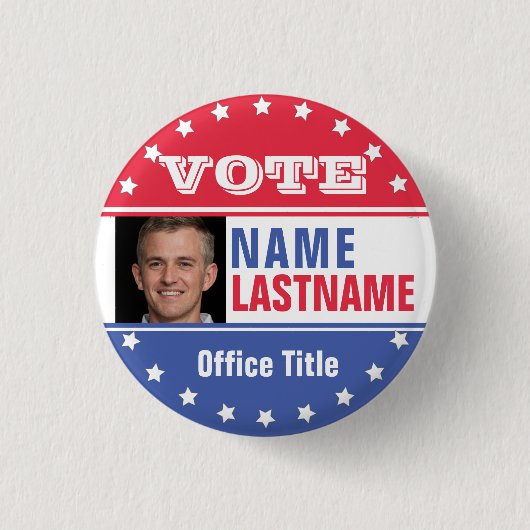選挙のフォトキャンペーンテンプレートボタン 缶バッジ (正面)